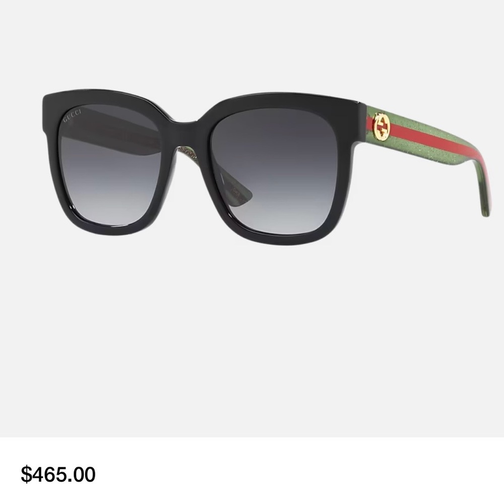 Authentic Gucci Black and Green Sunglasses